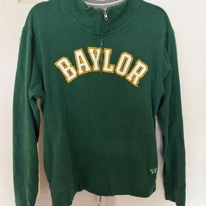 VS PINK Baylor Green Quarter-Zip Sweatshirt